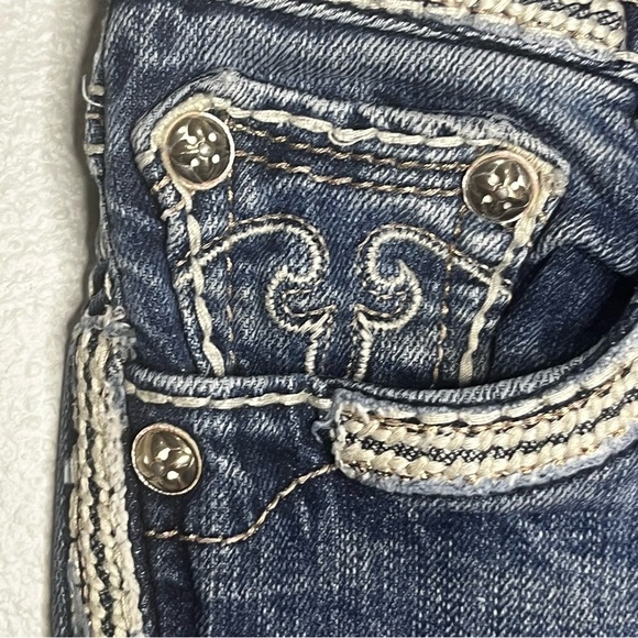 Rock Revival Jacklyn Boot Jeans Women 26 Blue Embellished Inseam 32 - Picture 6 of 13